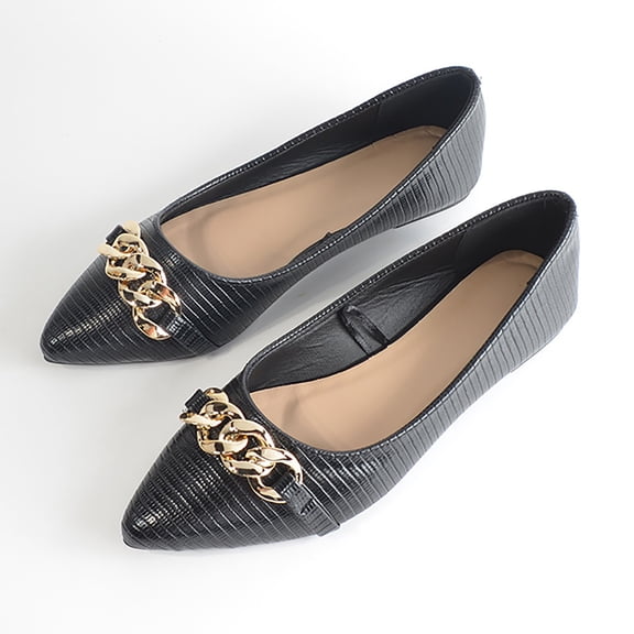 Mepaouo Women's Flats Leather Dressy Pointed Toe Slip on Loafer Shoes for Wedding Prom Evening