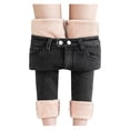 thumbnail image 1 of Mepaouo Women's Fleece Lined Jeans Winter Flannel Denim Pants Warm Thermal Skinny Jeans Sizes S-2X, 1 of 9