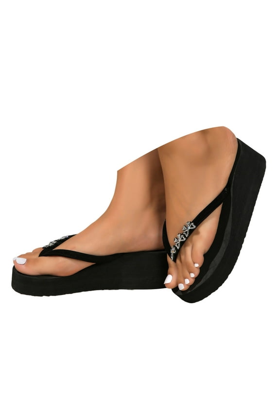 Women's Flip Flops Ladies Yoga Mat Platform Thong Sandals Arch Support Cushion Slip on Slides