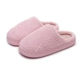 thumbnail image 1 of Mepaouo Women's Fuzzy Slip on Slippers Memory Foam Plush House Shoes Comfy Indoor Outdoor Bedroom Slides Pink 10, 1 of 7