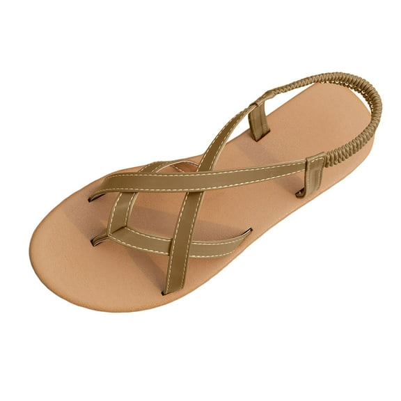 Mepaouo Women's Gladiator Flat Sandals Fisherman Strappy Summer Shoes Criss Cross Straps Flip Flops Size 6.5