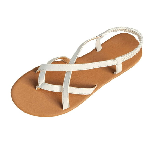 Mepaouo Women's Gladiator Flat Sandals Fisherman Strappy Summer Shoes Criss Cross Straps Flip Flops Size 9