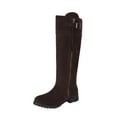 thumbnail image 1 of Mepaouo Women's Knee High Boots Side Zipper Stacked Heel Boots Winter Long Boots(Coffee,7.5), 1 of 5