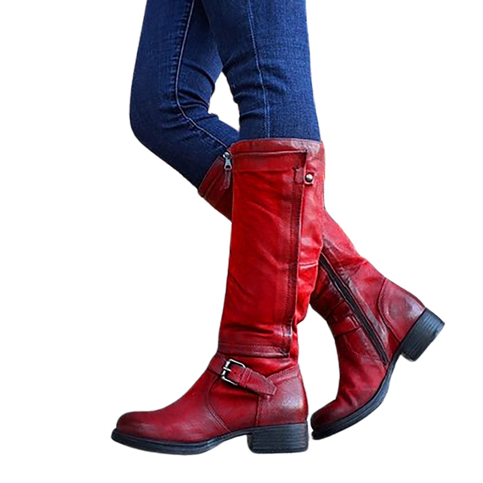 Mepaouo Womens Knee High Boots Wide Calf Low Heel Kuwait