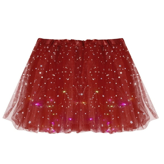 Mepaouo Women's LED Skirt Light up Tutus Glow Tulle Dance Skirts Party Rave Festival Clothes