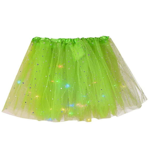 Mepaouo Women's LED Skirt Light up Tutus Glow Tulle Dance Skirts Party Rave Festival Clothes