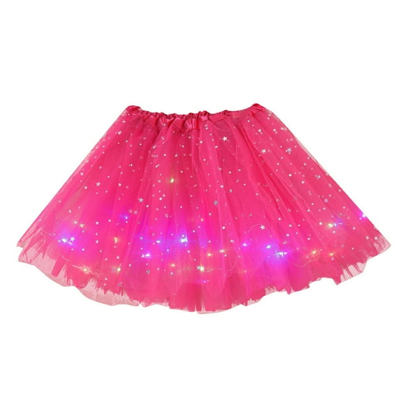 Mepaouo Women's LED Skirt Light up Tutus Glow Tulle Dance Skirts Party Rave Festival Clothes