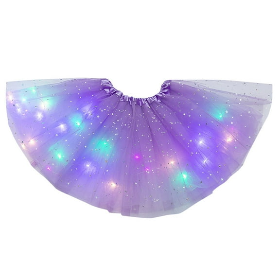 Mepaouo Women's LED Tutu Skirts Layered Dance Tulle Light Up Skirts for Party Costume Years 2-8