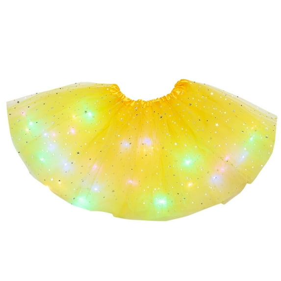 Mepaouo Women's LED Tutu Skirts Layered Dance Tulle Light Up Skirts for Party Costume Years 2-8