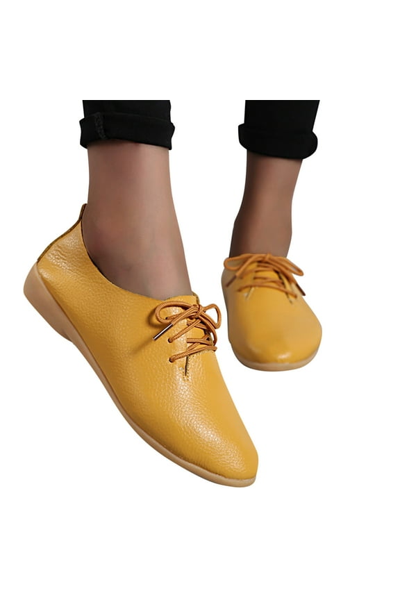 Women's Leather Dance Shoes Lace up Tap Dancing Dress Shoes Walking Casual Oxfords for Women