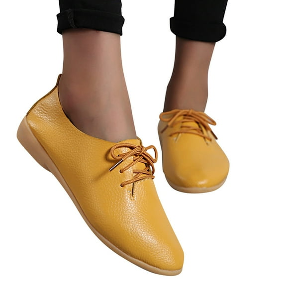 Mepaouo Women's Leather Dance Shoes Lace up Tap Dancing Dress Shoes Walking Casual Oxfords for Women
