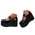thumbnail image 1 of Mepaouo Women's Leather Wedge Mary Jane Shoes Round Toe Platform Pumps Business Office Formal Shoes Oxfords, 1 of 8