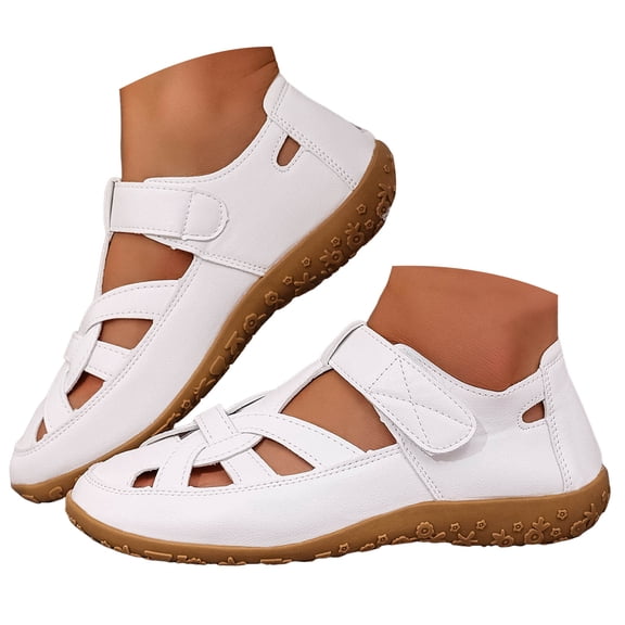 Mepaouo Women's Loafers Closed Toe Slip on Sandals Comfortable Casual Walking Flats Summer Shoes