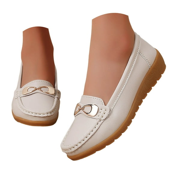 Mepaouo Women's Loafers Comfort Slip ons Flat Work Shoes Casual Moccasins Penny Loafers Lady Dress Shoes