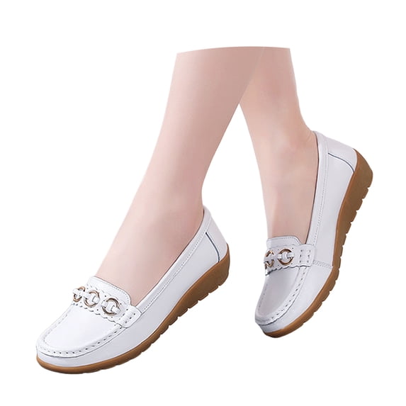 Mepaouo Women's Loafers Leather Slip on Work Shoes Ladies Casual Dressy Walking Driving Moccasins