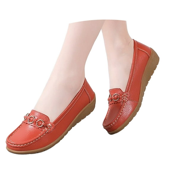 Mepaouo Women's Loafers Leather Slip on Work Shoes Ladies Casual Dressy Walking Driving Moccasins