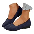 thumbnail image 1 of Mepaouo Women's Low Wedge Heel Dress Shoes Suede Comfort Slip on Loafers Ballet Business Work Flats, 1 of 7