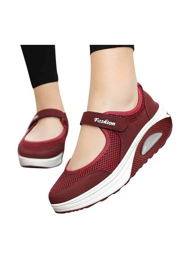 Women's Mary Jane Flats Diabetic Barefoot Walking Shoes Slip on Air Cushion Orthopedic Sneakers
