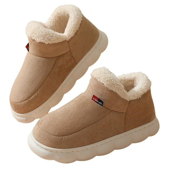 Mepaouo Women's Memory Foam House Slippers Closed Back Waterproof Outdoor Snow Boots Warm Winter Slippers