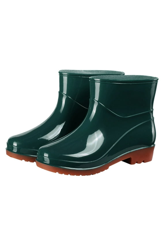 Women's Men's Ankle Rain Boots Wide Calf Waterproof Garden Water Rainboots Shoes Booties