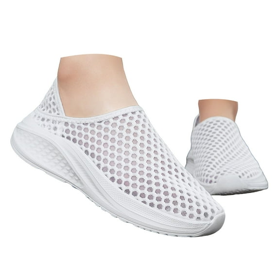 Mepaouo Women's Men's Mesh Walking Shoes Breathable Slip on Sneakers Memory Foam Running Sport Flats