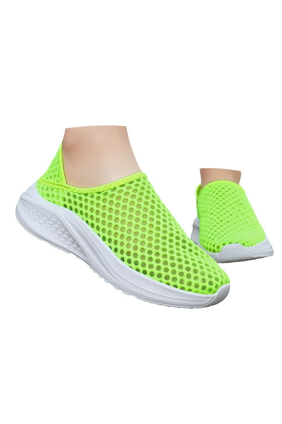 Women's Men's Mesh Walking Shoes Breathable Slip on Sneakers Memory Foam Running Sport Flats