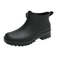 thumbnail image 1 of Mepaouo Women's Men's Rain Boots Waterproof Slip on Garden Shoes Rubber Work Ankle Booties(Black,8), 1 of 9