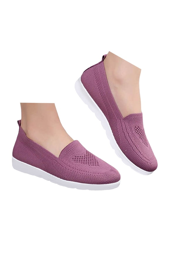 Women's Mesh Flats Shoes Breathable Casual Slip on Shoes Work Walking Flat Loafers Shoe