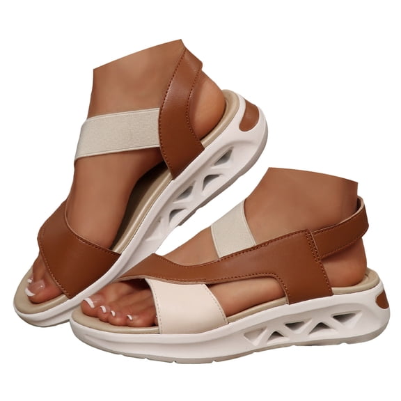 Mepaouo Women's Orthopedic Sport Sandals Shoes Soft Cushion Arch Support Casual Platform Shoes White 8.5