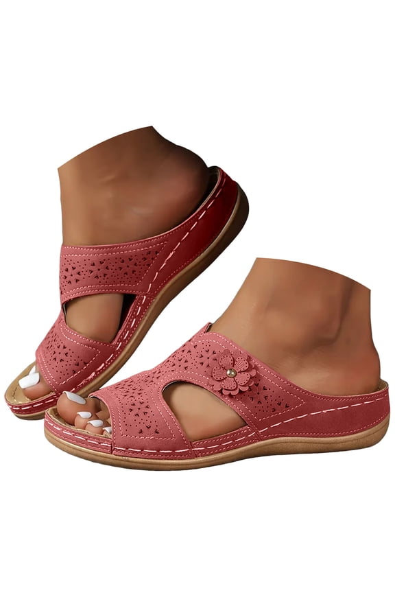 Women's Orthopedic Wedge Sandals Arch Support Summer Walking Slides Ladies Slip on Flip Flops
