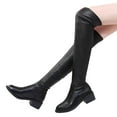 thumbnail image 1 of Mepaouo Women's Over The Knee Boots Low Block Heel Stretch Winter Thigh High Long Boots(Black,6.5), 1 of 8