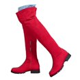 thumbnail image 1 of Mepaouo Women's Over The Knee Thigh High Boots Suede Chunky Block Heel Stretch Riding Long Boots, 1 of 6