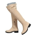 thumbnail image 1 of Mepaouo Women's Over The Knee Thigh High Boots Suede Chunky Block Heel Stretch Riding Long Boots, 1 of 6