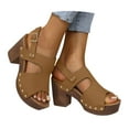 thumbnail image 1 of Mepaouo Women's Platform Dress Sandals Slingback High Heeled Pumps Leather Cutout Formal Casual Shoes, 1 of 8