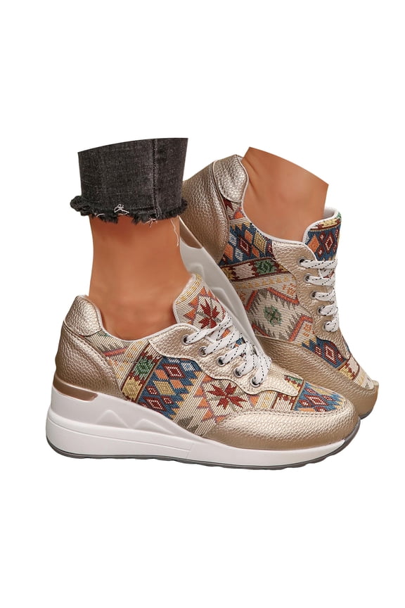 Women's Platform Fashion Sneakers Wedge Casual Running Walking Tennis Shoes for Women