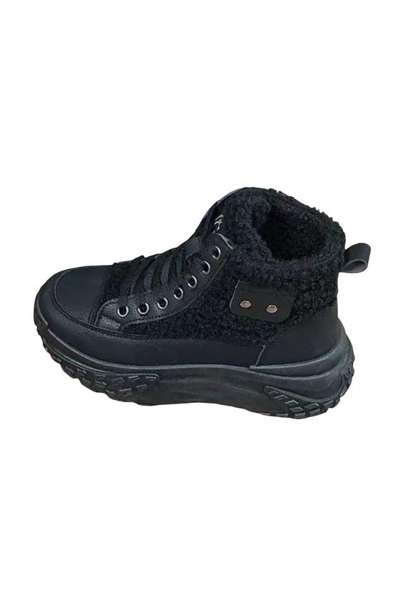 Women's Platform Sneakers High Top Fleece Warm Winter Snow Walking Running Shoes for Outdoor