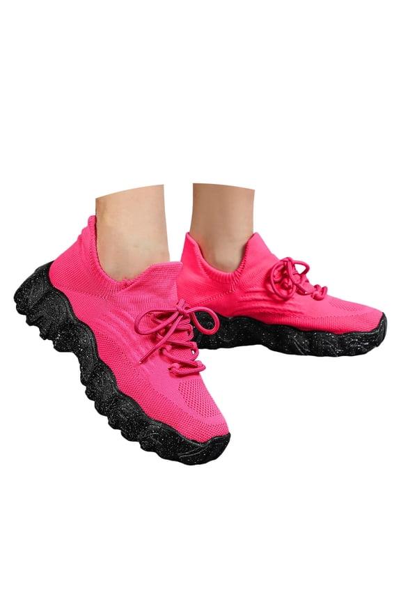 Women's Platform Sneakers Memory Foam Slip on Walking Shoes Mesh Ladies Casual Air Cushion Sock Shoe