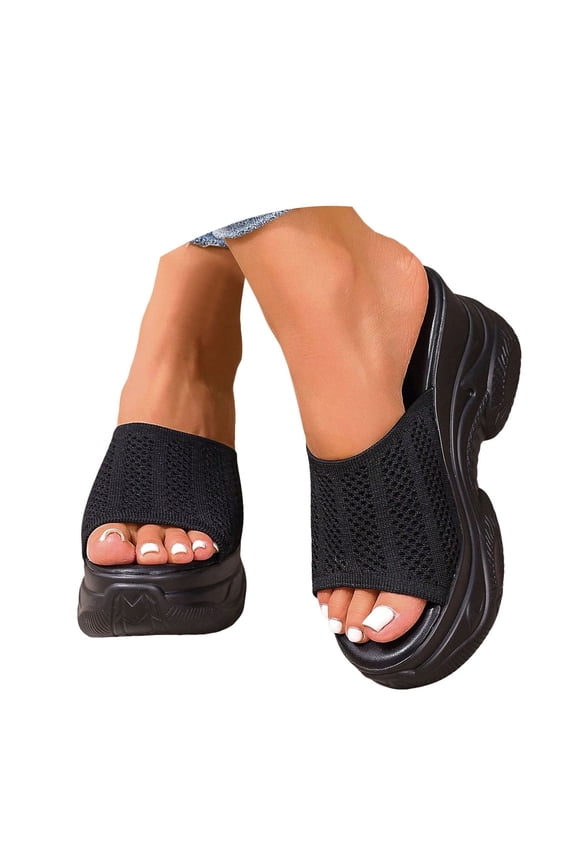 Women's Platform Walking Sandals Non Slip Athletic Sport Wedge Slides Shoes with Arch Support