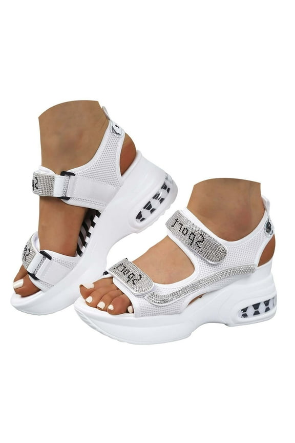 Women's Platform Wedge Sandals Non Slip Memory Foam Sports Shoes Mesh Cushion Walking Sneakers