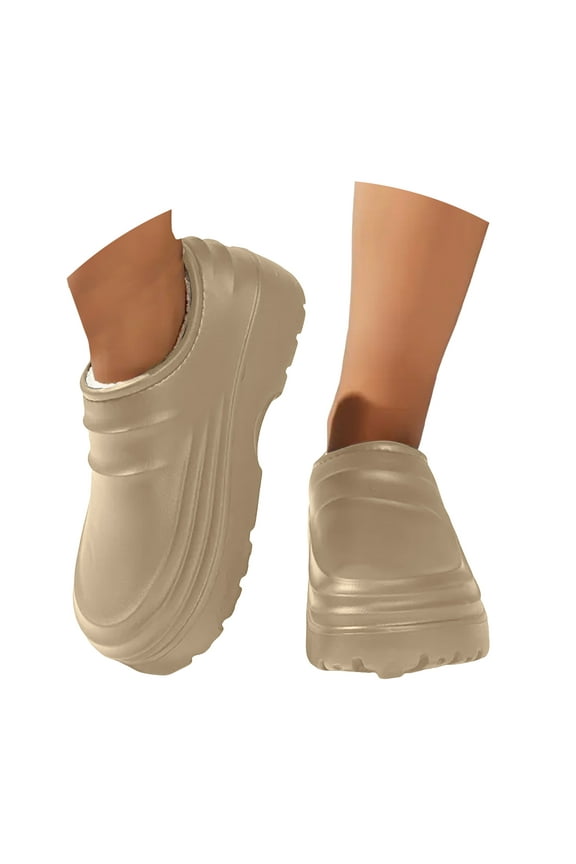 Women's Plush Chef Shoes Non Slip Winter Warm Work Mules Clogs for Restaurant Nursing Industrial