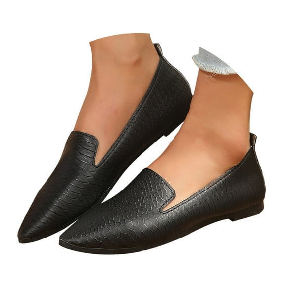 Mepaouo Women's Pointy Toe Loafer Flats Comfortable Slip on Work Shoes Office Driving Ballet Mary Jane