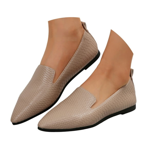 Mepaouo Women's Pointy Toe Loafer Flats Comfortable Slip on Work Shoes Office Driving Ballet Mary Jane