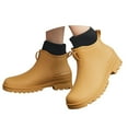 thumbnail image 1 of Mepaouo Women's Rain Boots Waterproof Rubber Stretch Ankle Rainboots Slip on Garden Work Shoes(Brown,10), 1 of 6