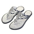 thumbnail image 1 of Mepaouo Women's Rhinestone Gladiator Sandals Sparkling Bridal Bridesmaid Summer Slide Flip Flops, 1 of 5