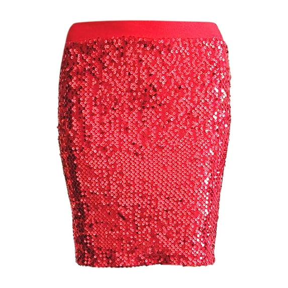 Mepaouo Women's Sequin Skirt Sparkle Stretchy Bodycon Shiny Mini Skirts Dress for Night Out Party