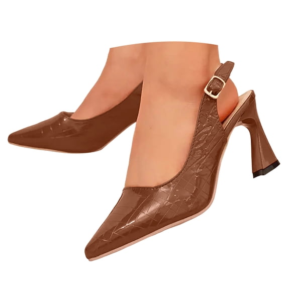 Mepaouo Women's Slingback Kitten Heels Closed Pointed Toe Stiletto Wedding Party Dress Pumps Shoes