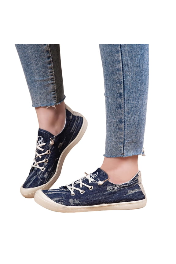 Women's Slip on Canvas Sneaker Low Top Walking Flat Shoes Platform Fashion Loafers