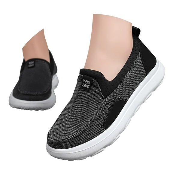 Mepaouo Women's Slip on Casual Shoes Memory Foam Lightweight Walking Flat Loafer Shoes(Grey,7.5)