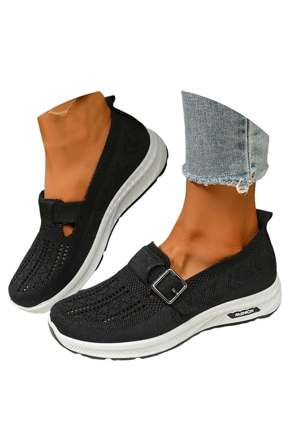 Women's Slip on Loafer Shoes Orthopedic Mesh Casual Ballet Flats Nurse Walking Sneakers