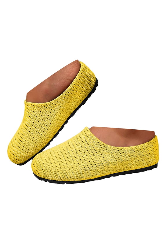 Women's Slip on Loafers Breathable Mesh Flats Round Toe Knit Casual Mules Walking Shoes